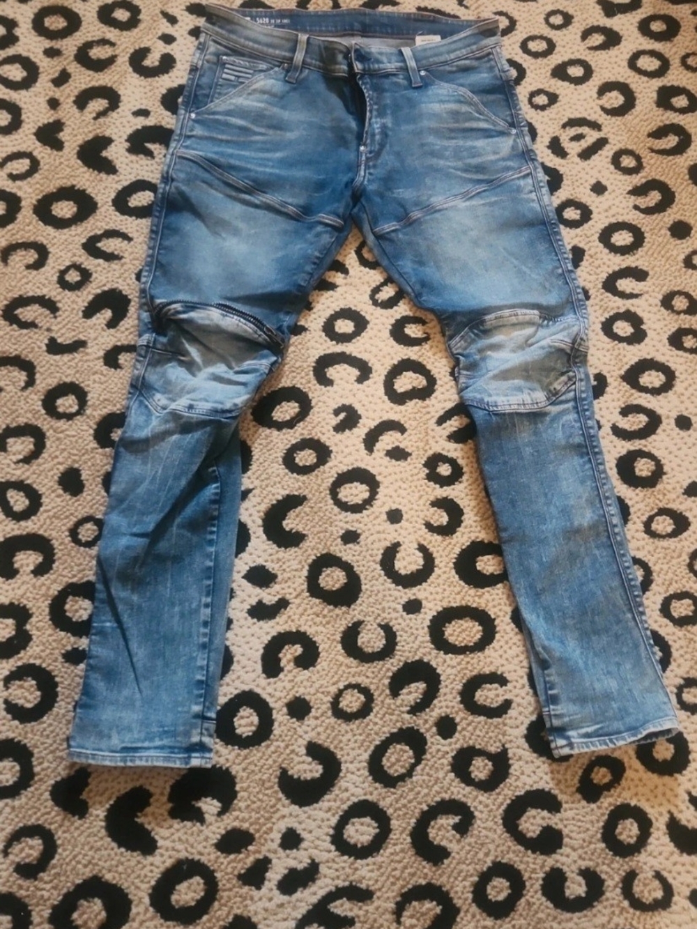 G-Star Slim Skinny Washed Blue Moto Jeans